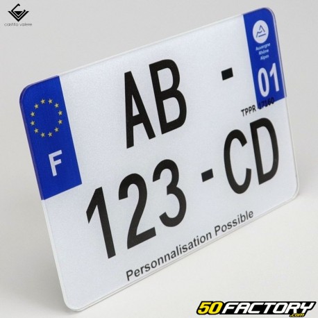 Nummernschild Motorrad, Roller 210x140 mm homolog (Nr. endet mit 2 Buchstaben)