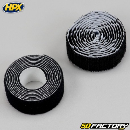 Velcro con adhesivo de doble cara, 50 mm x 1 m, color negro