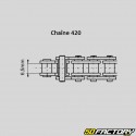 Kit chaîne 11x50x126 rouge Beta RR 50, Motard, Track (avant 2011)