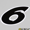 Number 6 black sticker