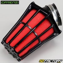 Angled horn air filter Ø28 - 35 mm Carenzi black and red