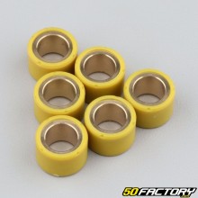 Rodillos de variador 4g 17x12 mm Aprilia SR50, Suzuki Katana... amarillo