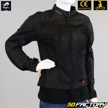 jaqueta feminina Furygan Mistral Lady Evo 3 X3O motocicleta preta aprovada pela CE
