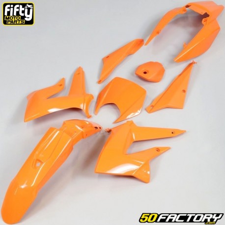 Kit de carenagem Derbi Senda DRD Xtreme, Gilera SMT,  RCR (2011 - 2017) Fifty Laranja