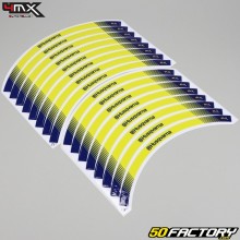 Adesivi per strisce cerchio Husqvarna 4MX gialle e blu