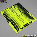 Fluorescent yellow KXF 4MX rim stripe stickers