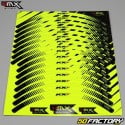 Fluorescent yellow KXF 4MX rim stripe stickers