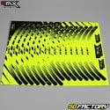 Fluorescent yellow KXF 4MX rim stripe stickers