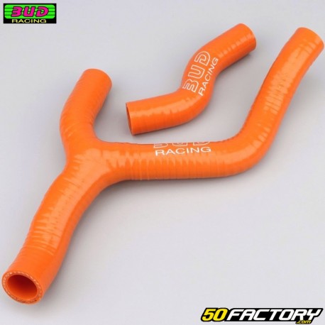 Mangueiras de radiador reforçadas KTM SX-F, EXC-F, Husqvarna FC 350, FE 250... (antes de 2015) Bud Racing laranjas