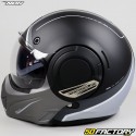 Capacete modular Nox Stratos Fighter preto fosco e titânio