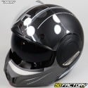 Capacete modular Nox Stratos Fighter preto fosco e titânio