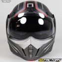 Capacete modular Nox Stratos Fighter preto e branco fosco