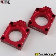 Tendeurs de chaîne Kawasaki KX 125, KXF, Suzuki RM-Z 250, 450... 4MX rouges