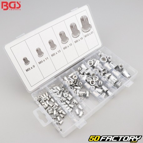 Écrous rivets aluminium BGS (lot de 150)