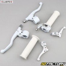 Complete metal handles (Targa) Peugeot 103, MBK 51 white Lusito
