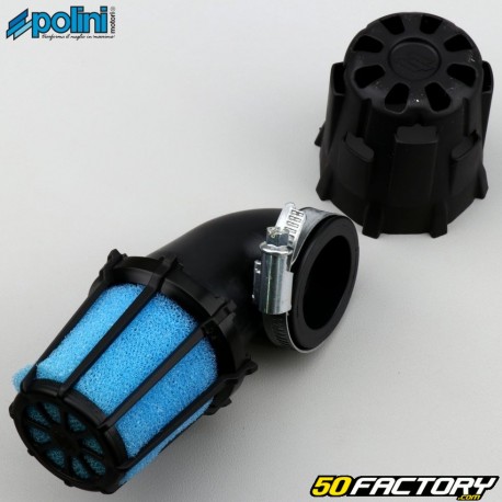 Angled horn air filter 100° to 200mm PHBG Polini blue and black