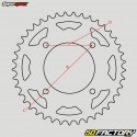 Couronne 47 dents alu 420 Yamaha TZR, MBK Xpower Supersprox rouge