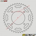 Corona 47 denti in alluminio 420 Yamaha TZR, MBK Xpower Supersprox arancione