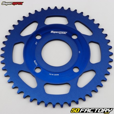 Rear sprocket 47 aluminum teeth 420 Yamaha TZR, MBK Xpower Supersprox Blue