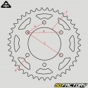 Rear sprocket 49 aluminum teeth 520 Gas Gas EC 250, Husaberg FC 550, KTM EXC 200... Orange ACD