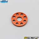 Rondelles plates Ø6 mm percées Motocross Marketing alu Ø18 mm oranges (lot de 10 pièces)