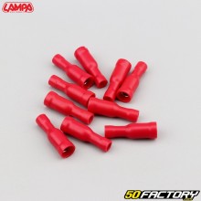 Cosses cylindriques femelles Ø4 mm à sertir Lampa rouges (lot de 10)