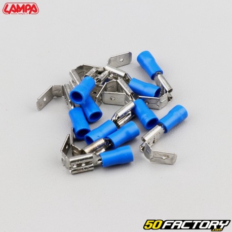 Terminales de pala macho/hembra Ã˜6.3 mm para crimpar Lampa azul (paquete de 10)