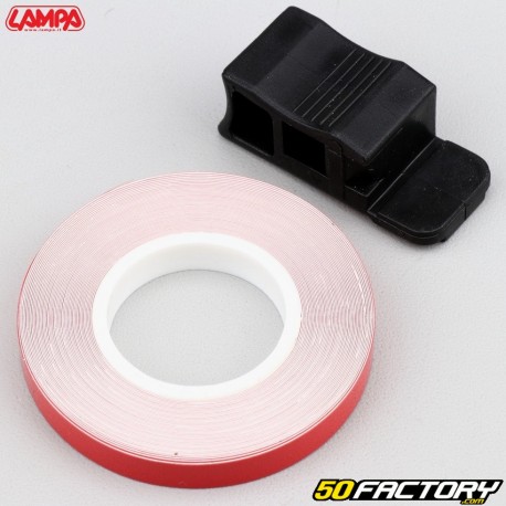 Adhesivo cinta para borde de llanta rojo Lampa con aplicador 7 mm