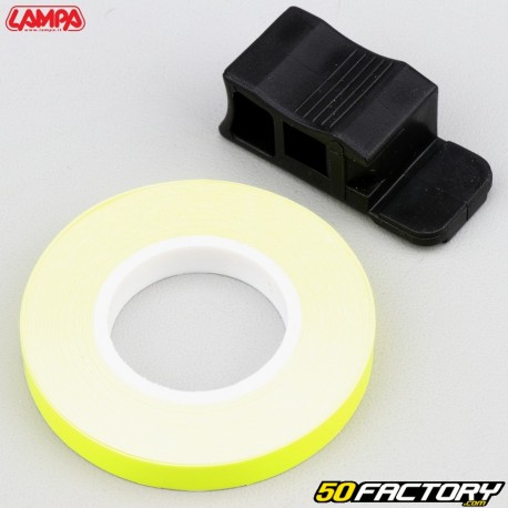 Felgenbettaufkleber Lampa mit Applikator 7 mm neongelb