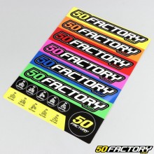 Stickers 50 Factory multicolores 15x21 cm (planche)