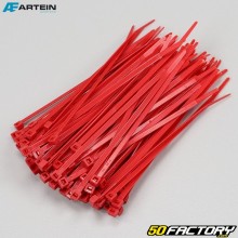 Colliers plastique (rilsan) 3.5x140 mm Artein rouges (100 pièces)