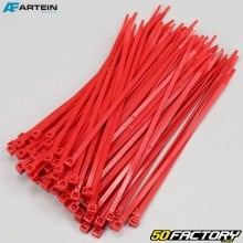 Plastic collars (rilsan) 4.5x200 mm Artein red (100 pieces)