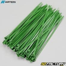 Colares de plástico (rilsan) 4.5x200 mm Artein verdes (100 peças)