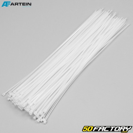 Colliers plastique (rislan) 3.5x370 mm Artein blancs (100 pièces)