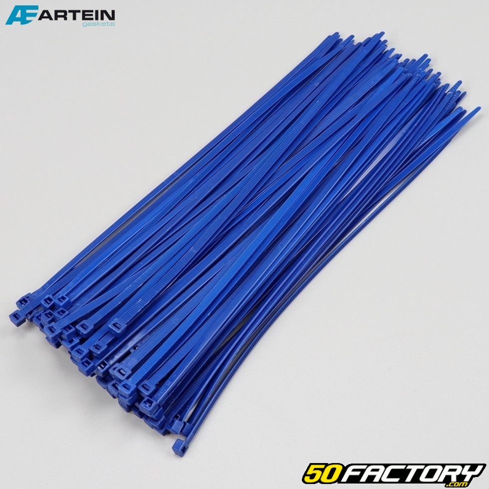 Colliers plastique (rislan) 4.5x280 mm Artein bleus (100 pièces)