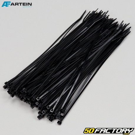 Plastic clamps (rislan) 2.6x200 mm Artein black (100 pieces)