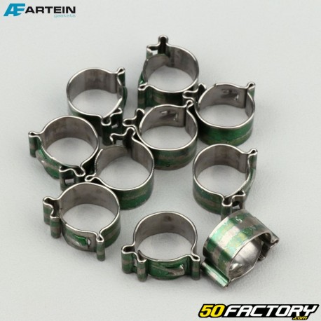 Ã˜8.50 mm W4 clip-on hose clamps Artein stainless steel (set of 10)