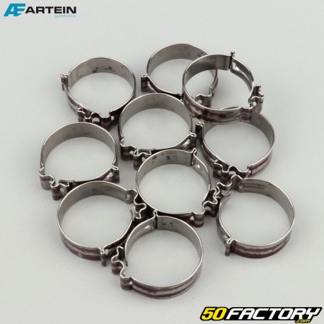 Ã˜19 mm W4 clip-on hose clamps Artein stainless steel (set of 10)