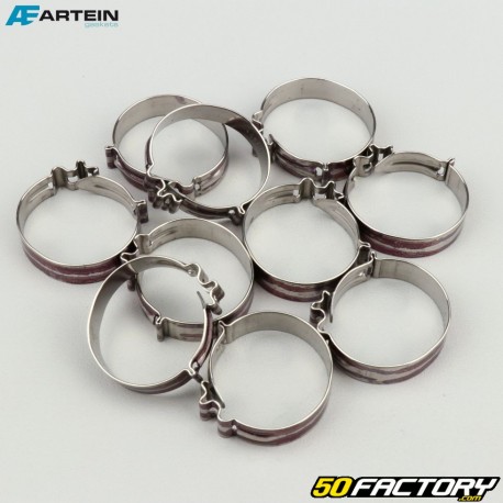 Ã˜24 mm W4 clip-on hose clamps Artein stainless steel (set of 10)