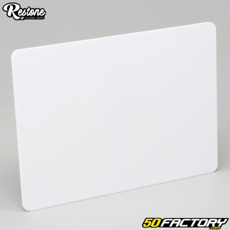 Plaque numéro plastique rectangle petit modèle 190 mm Restone blanche