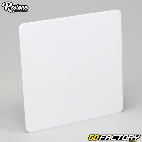 Plaque numéro plastique carré petit modèle 150 mm Restone blanche