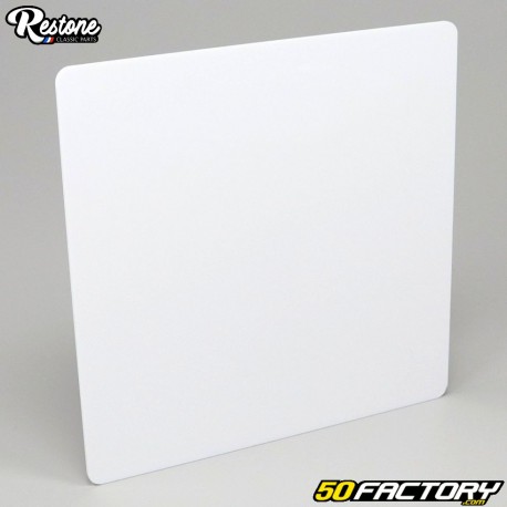 Plaque numéro plastique carré grand modèle 200 mm Restone blanche