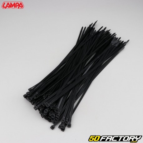 Plastic clamps (rislan) 4.6x300 mm Lampa (set of 100) black