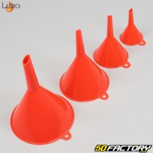 Orange Luro plastic funnels (set of 4)