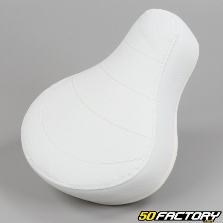 Saddle &quot;Poof&quot; Peugeot 103, MBK 51, White Motobecane
