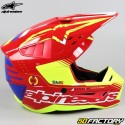 Casco cross Alpinestars S-MXNUMX Action rojo y amarillo neón