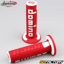 Manopole per moto Domino A360 cross rosso e bianco