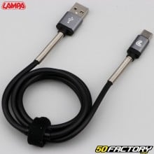 Câble USB/Type-C 1 mètre Lampa noir