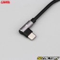 Angled USB/Type-C cable 2 meters Lampa black