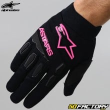 Guanti cross donna Alpinestars Bore nero e rosa neon